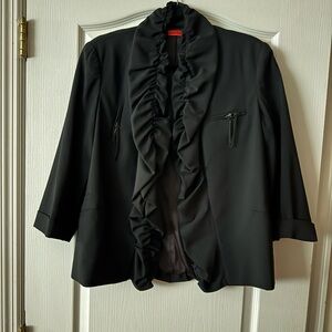 Alice + Olivia Elegant Black Ruffled Women's Jacket